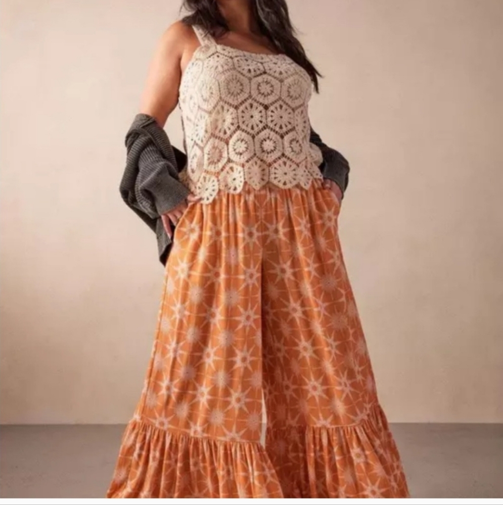 Torrid Festi Tiered Straight Pant, sz 3 aka 3x